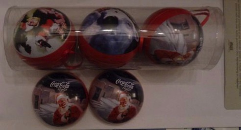4540-1 € 7,50  coca cola ijzeren kerstballen set van 3